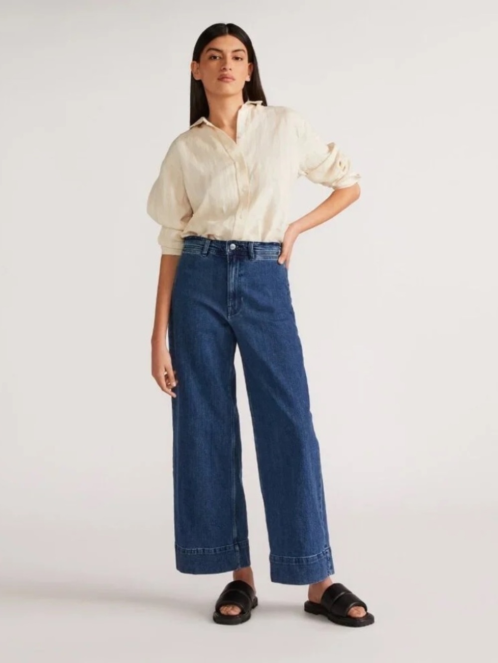 EVERLANE The Mariner Jean Blue Wide Leg Denim Jeans Women's Size 32